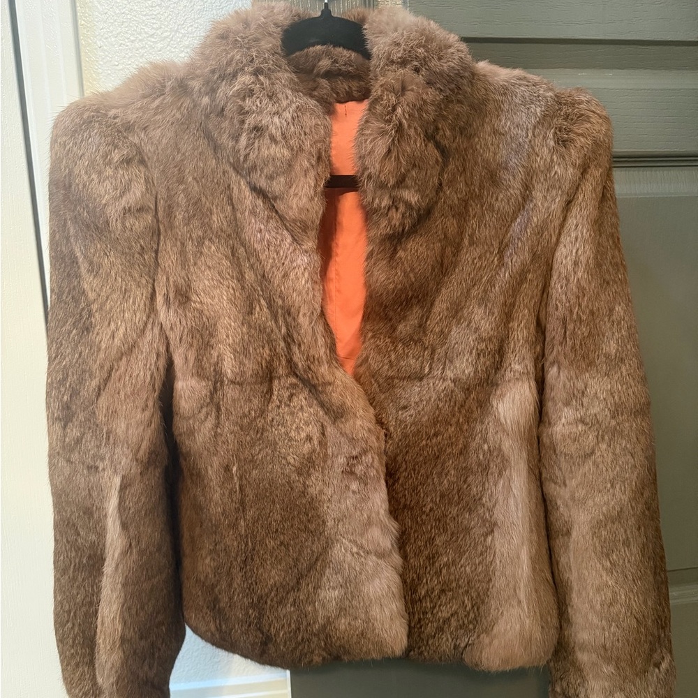 Vintage Genuine Brown Fur Jacket perfect condition size small